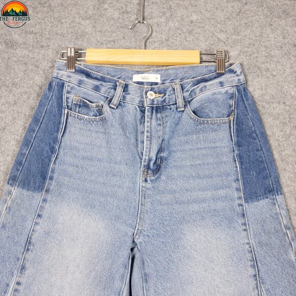 Talulah Wide-Leg Jeans Blue Cotton Denim Patch Style Boho Festival Women's M 28 - Picture 12 of 16